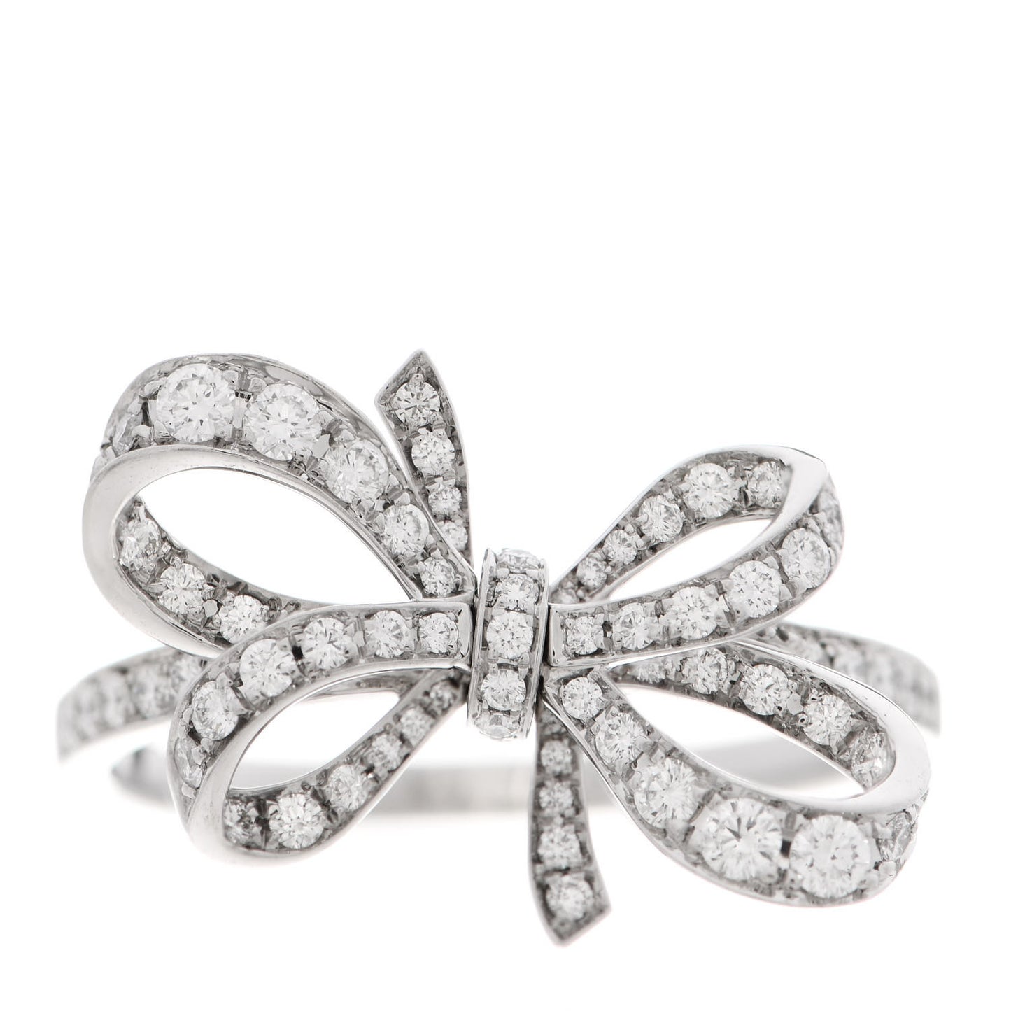 Platinum Diamond .51ctw Double Bow Ring 60 9.25
