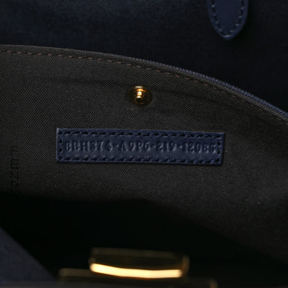 Fendi Canvas Vitello King FF Embroidered Medium Peekaboo X-Tote Marino 5 of 10