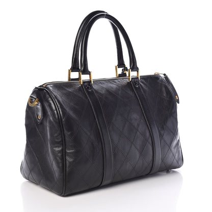 Chanel Calfskin Stitched CC Boston Black 3 of 11