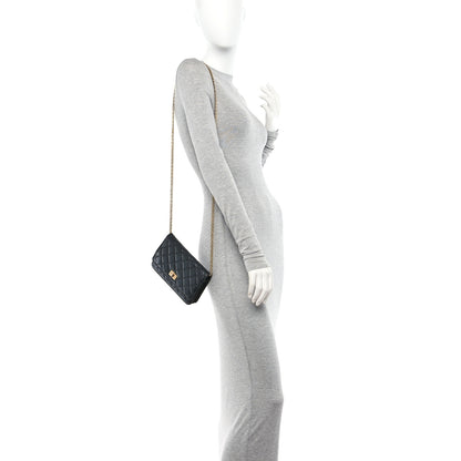 Chanel Aged Calfskin Quilted Reissue Wallet On Chain WOC Black 2 of 12