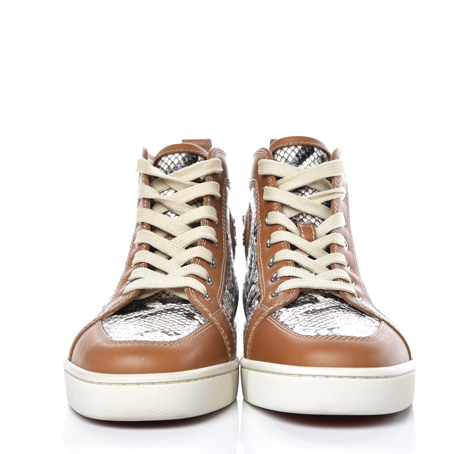 Calfskin Watersnake Print Rantus Flat Sneakers 40 Laiton Roccia