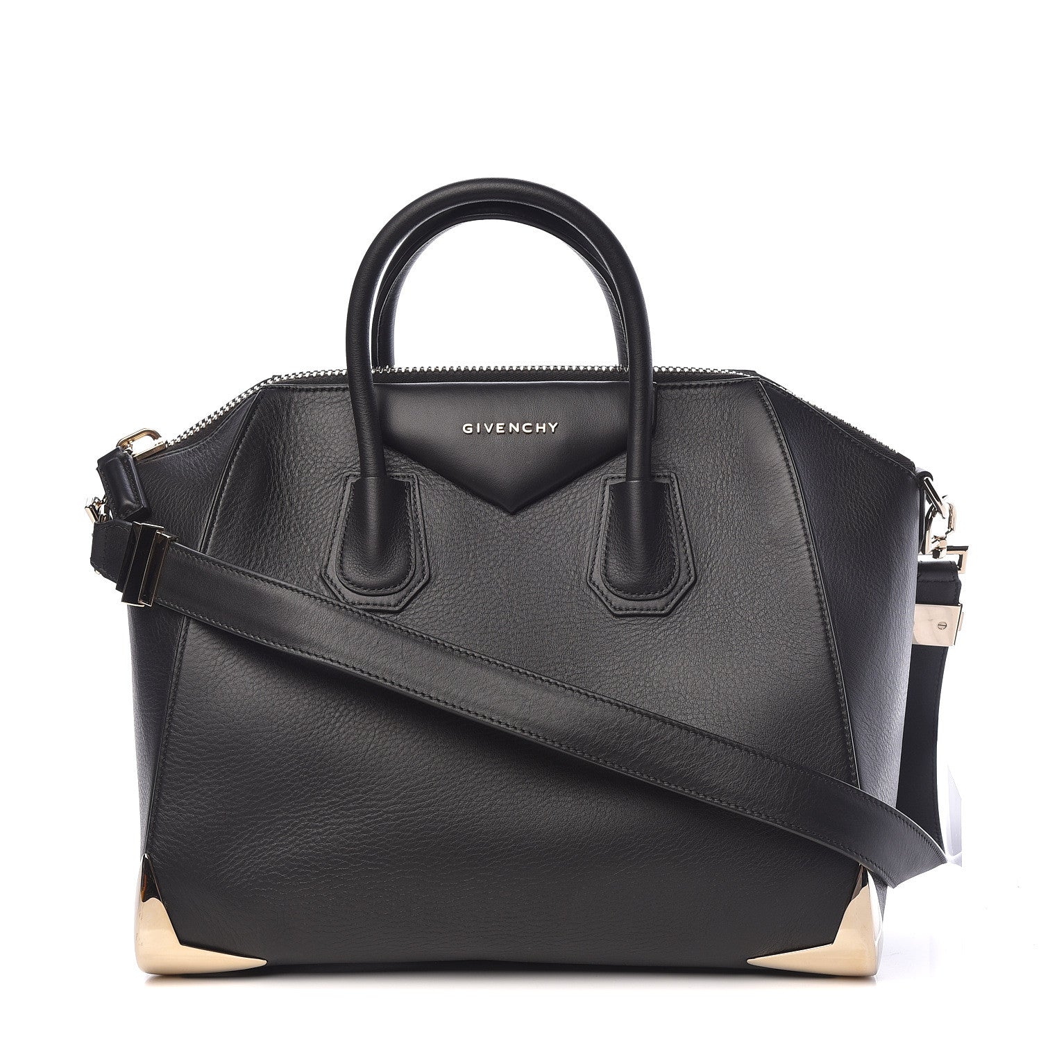 Givenchy Calfskin Metal Corners Medium Antigona Black 1 of 10