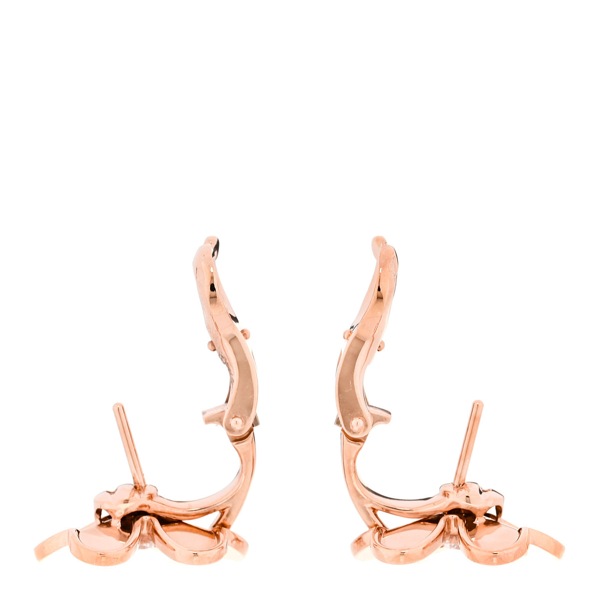 Van Cleef & Arpels 18K Rose Gold Diamond Small Frivole Earrings 3 of 5