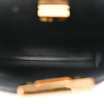 Fendi Vitello Tahiti Burro Medium Peekaboo Iconic Essentially Satchel Tortora Black 6 of 11