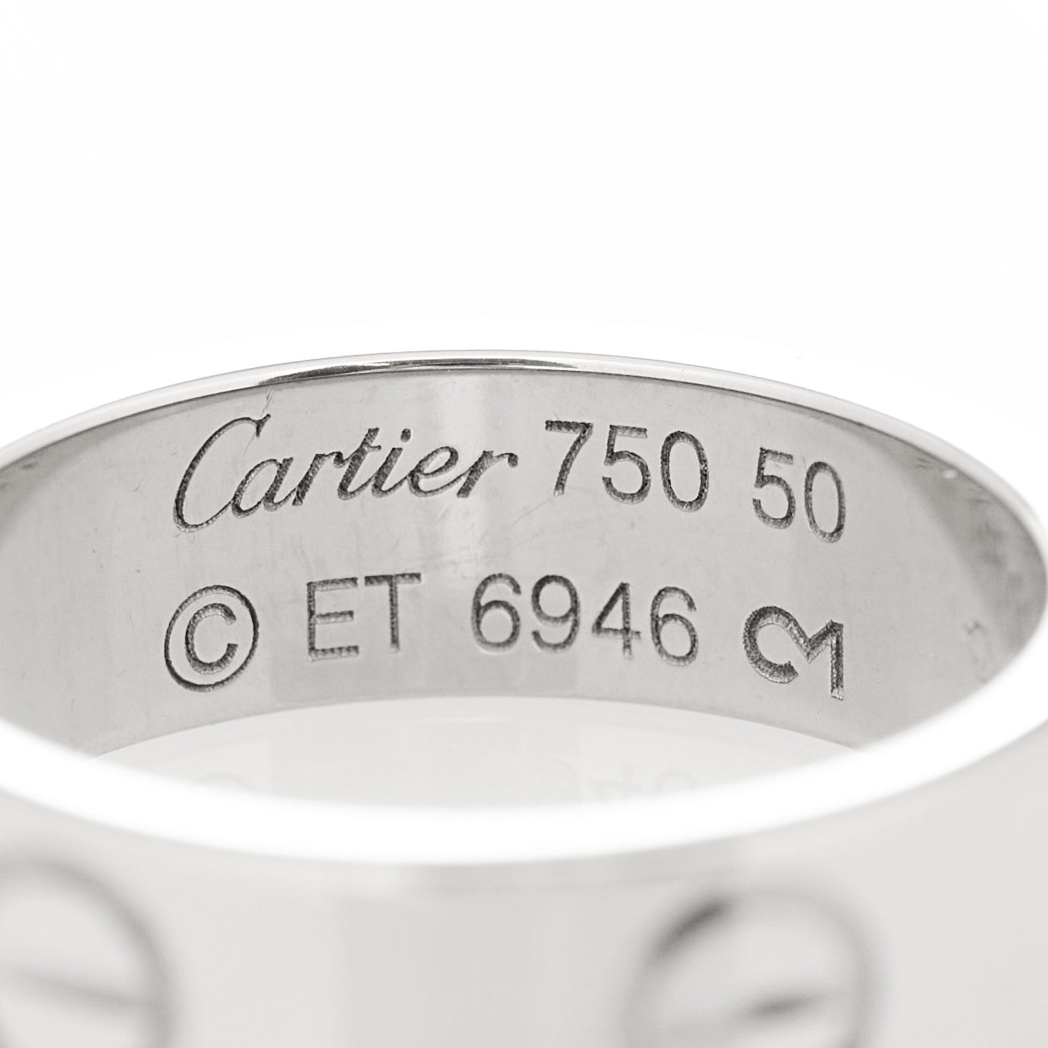 Cartier 18K White Gold 5.5mm LOVE Ring 50 5.25 4 of 4