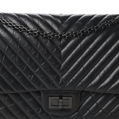 Chanel Aged Calfskin Chevron Quilted 2.55 Reissue 226 So Black 10 of 10