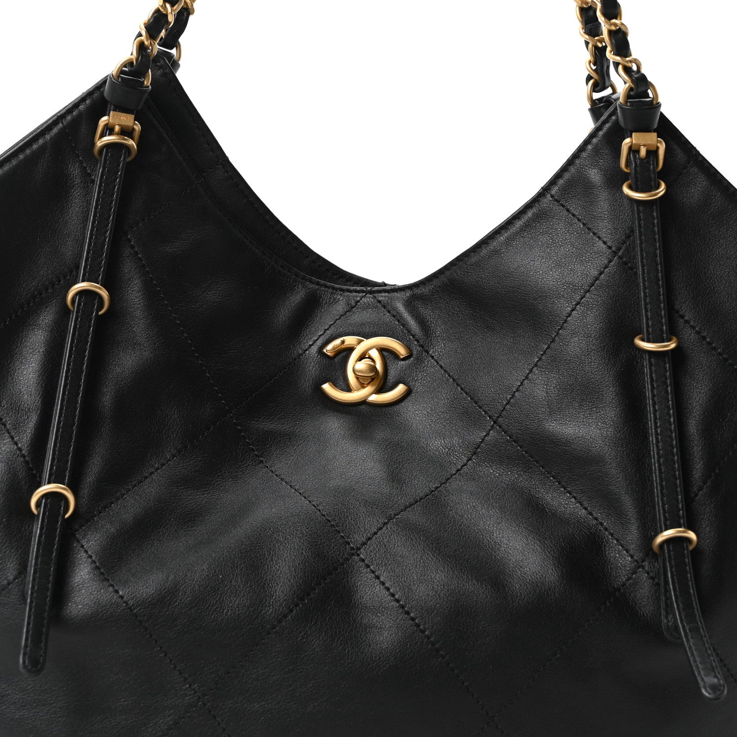 Chanel Calfskin Quilted Small Shopping Bag Black 9 of 11