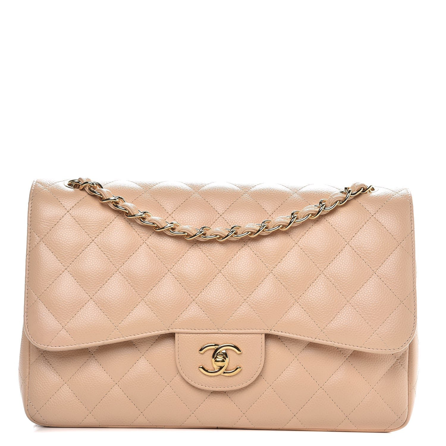 Chanel Caviar Quilted Jumbo Double Flap Beige Clair 1 of 13