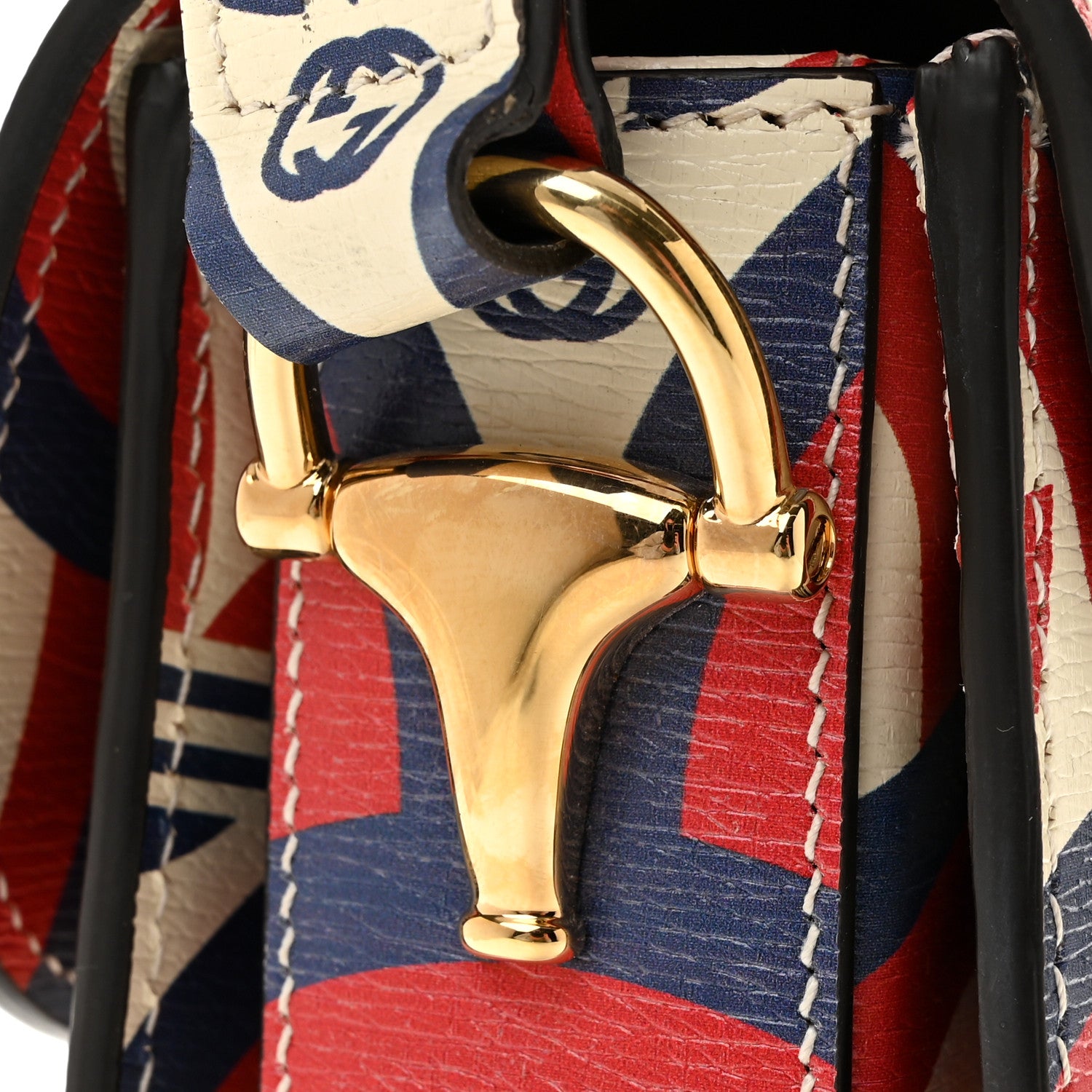 Gucci X ADIDAS Shangai Calfskin Web Trefoil Interlocking G Small Horsebit 1955 Shoulder Bag Red White Blue 10 of 11