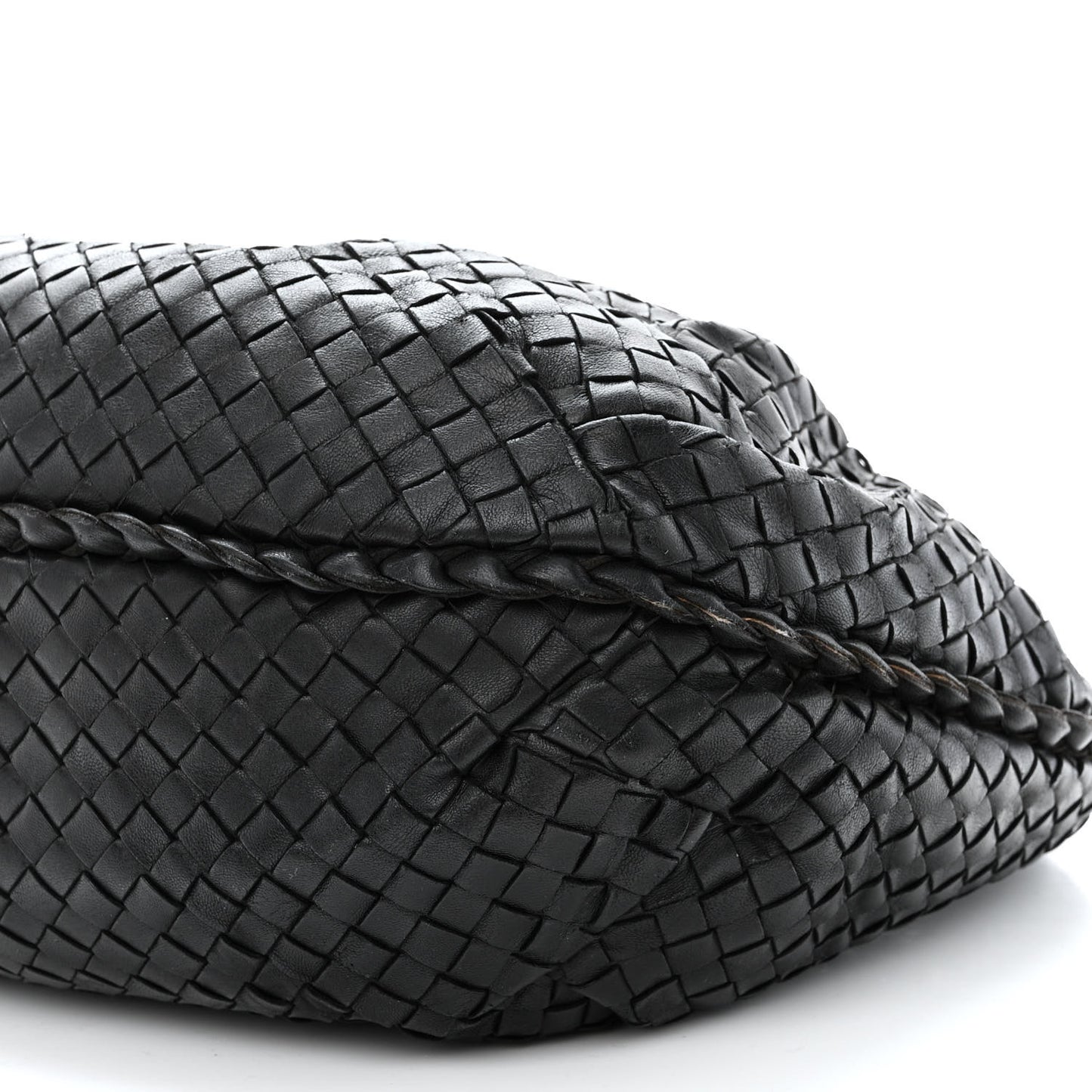 Nappa Intrecciato Medium Belly Veneta Hobo Black