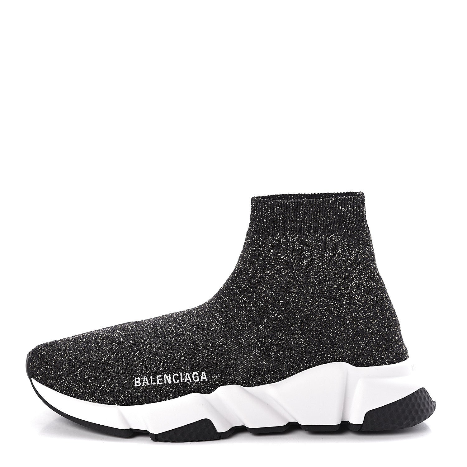 Balenciaga Knit Metal Womens Speed Sneakers 39 Black Gold 1 of 8