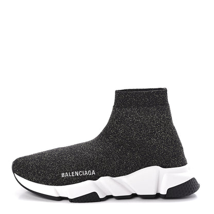 Balenciaga Knit Metal Womens Speed Sneakers 39 Black Gold 1 of 8