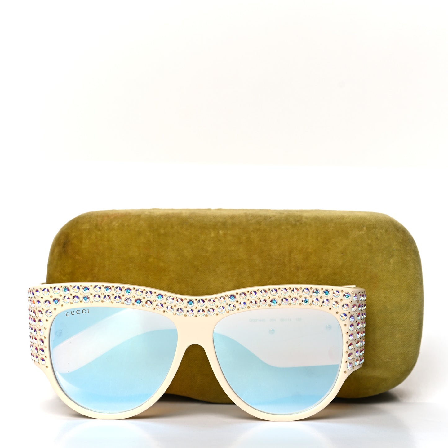Acetate Crystal Oversize Hollywood Forever Sunglasses GG0144S Ivory