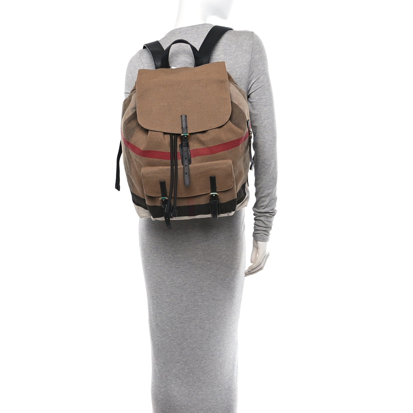 Canvas Mega Check Small Brookdale Backpack Black