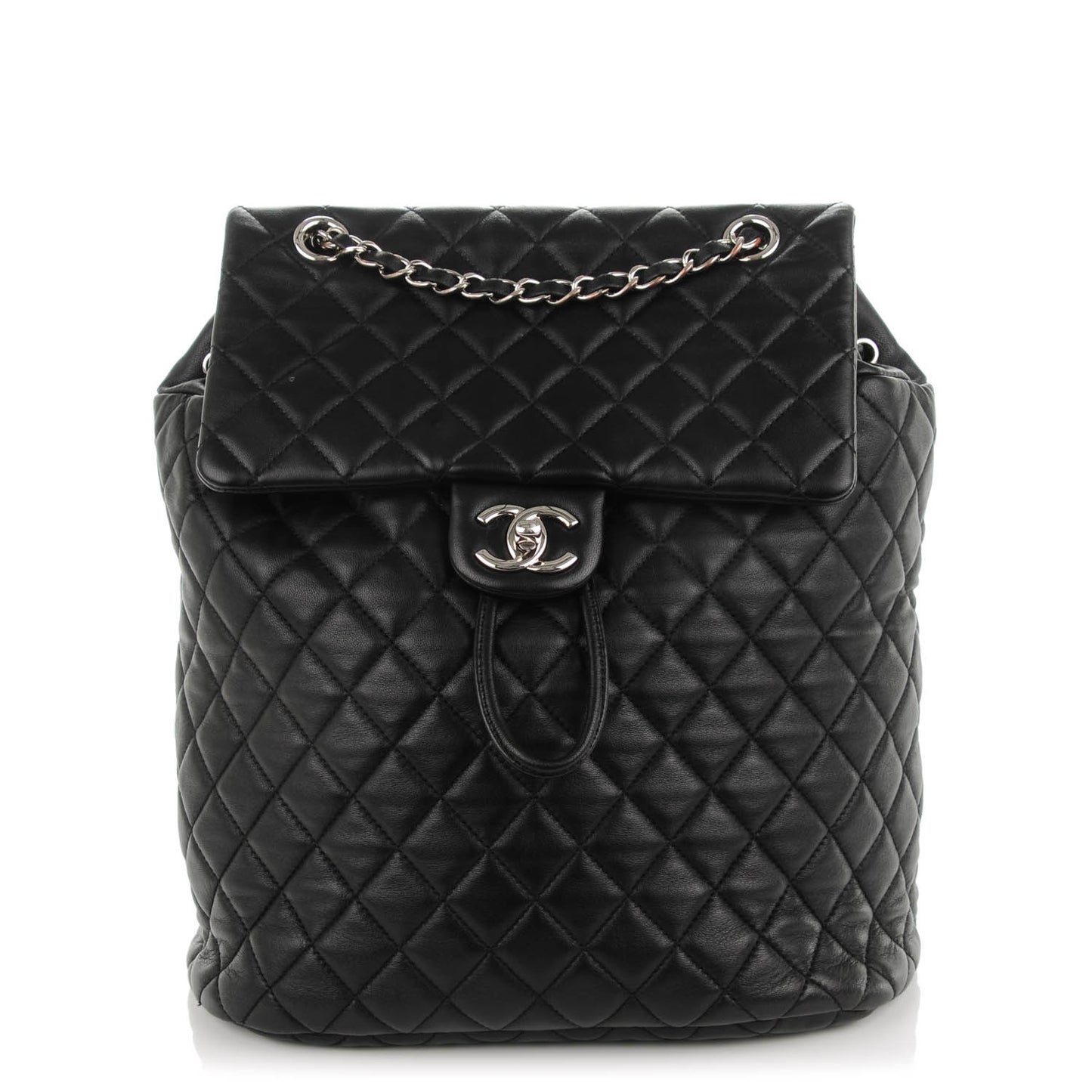 Lambskin Quilted Large Urban Spirit Backpack Black
