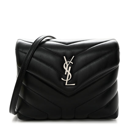 Saint Laurent Calfskin Y Quilted Monogram Toy Loulou Crossbody Bag Black 1 of 11