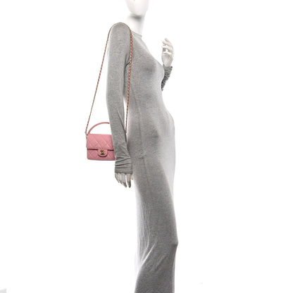 Chanel Shiny Caviar Quilted Mini Top Handle Flap Pink 2 of 10