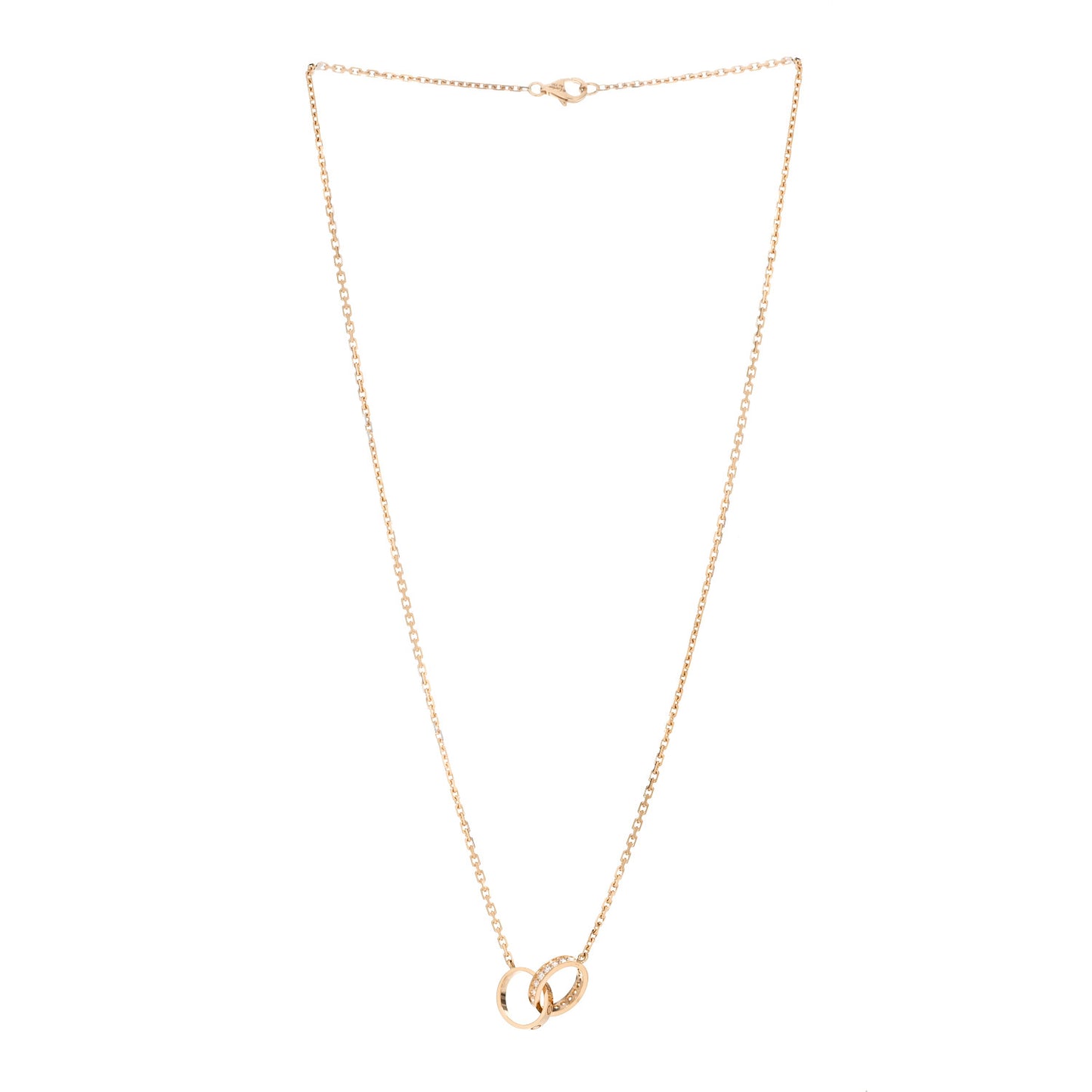 18K Yellow Gold Diamond Interlocking LOVE Necklace