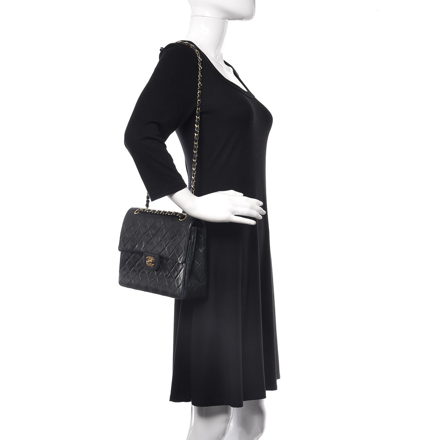 Chanel Lambskin Quilted Medium Double Flap Black 2 of 20