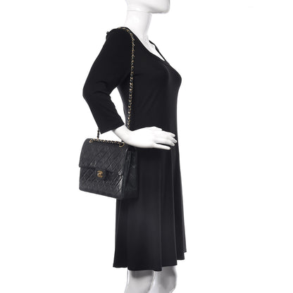 Chanel Lambskin Quilted Medium Double Flap Black 2 of 20