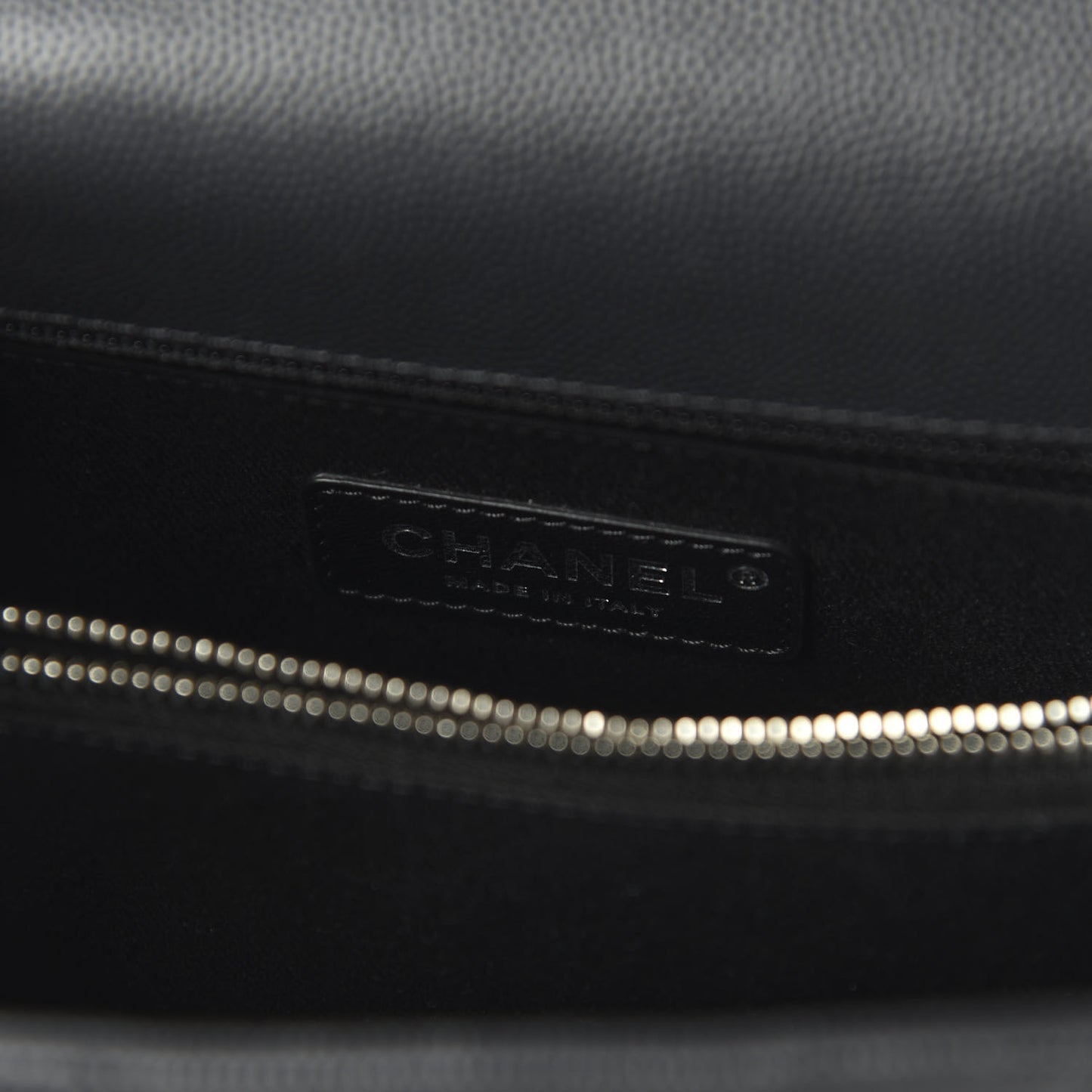 Caviar Chevron Quilted Small Coco Handle Flap Dark Grey