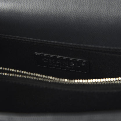 Chanel Caviar Chevron Quilted Small Coco Handle Flap Dark Grey 9 of 12