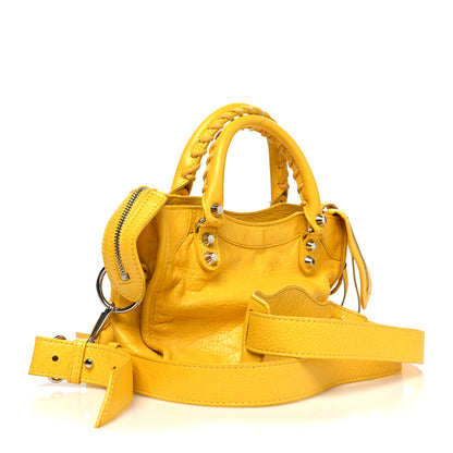Balenciaga Agneau Classic Silver Hardware Mini City Yellow 3 of 16