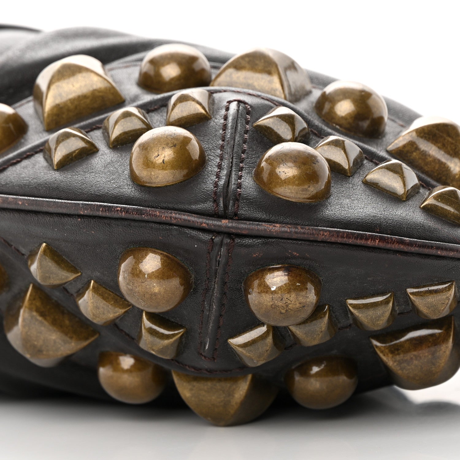 Burberry Calfskin Studded Medium Alverton Hobo Chocolate 11 of 19