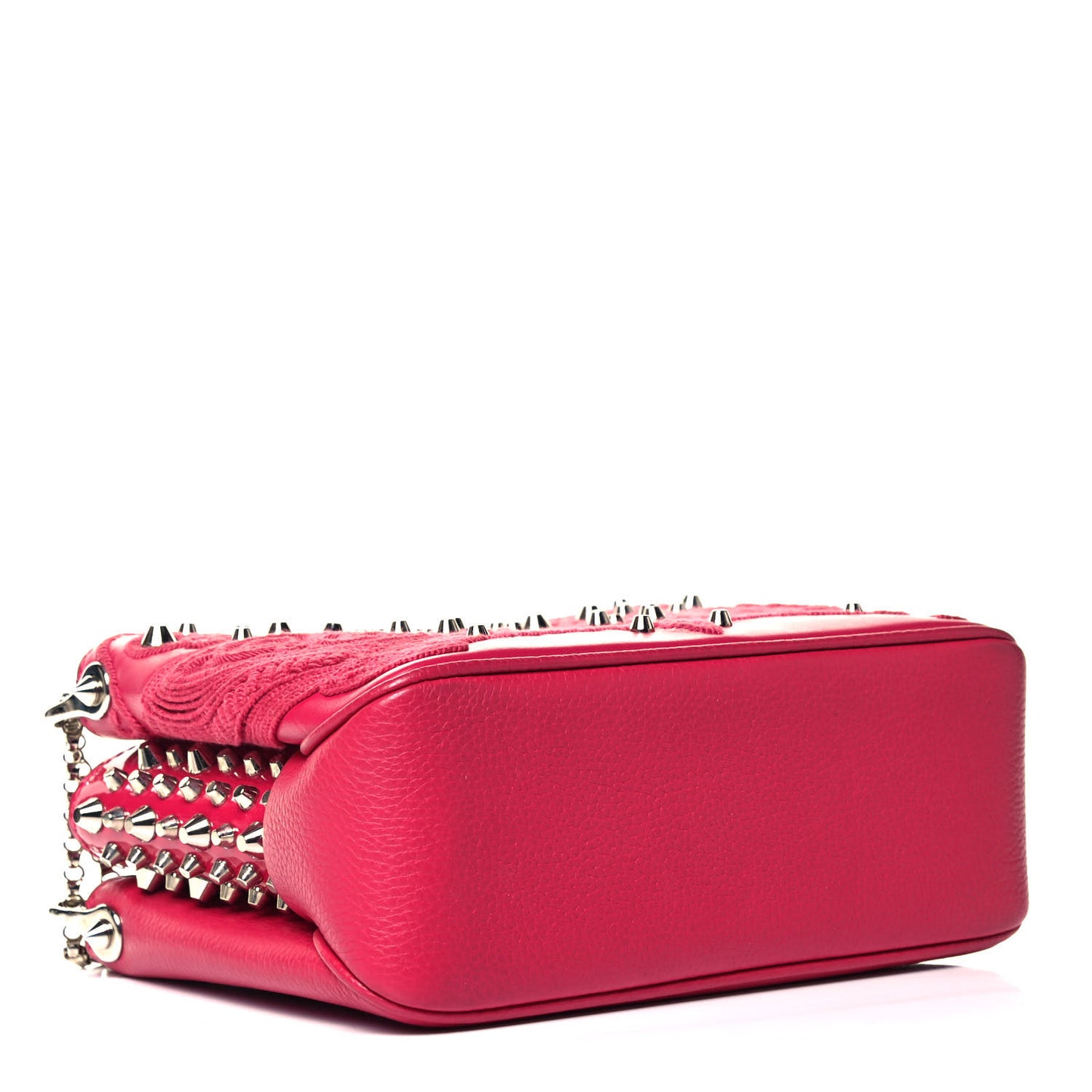 Calfskin Small Triloubi Embroidered Studded Chain Bag Pink