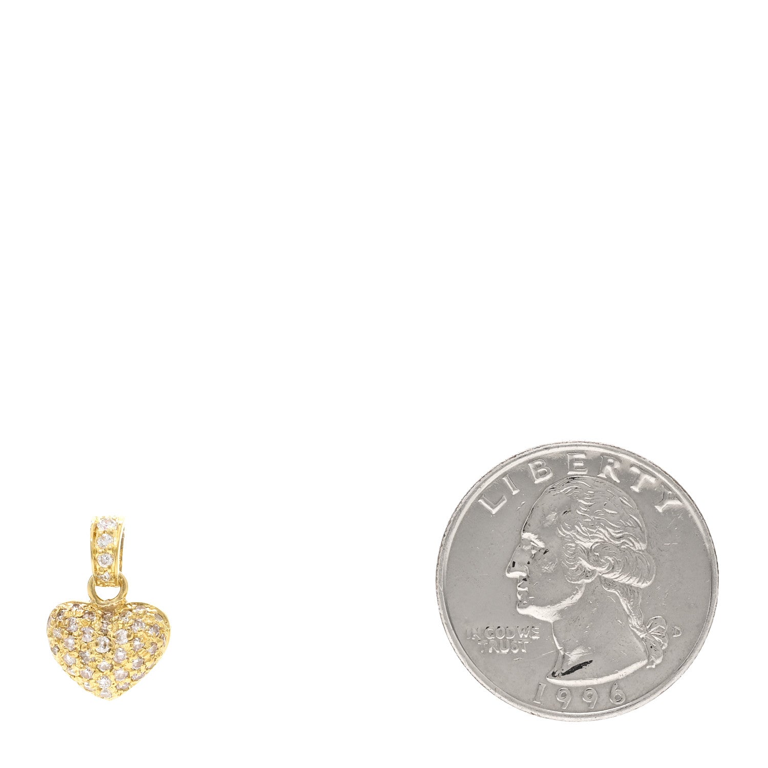 Roberto Coin 18K Yellow Gold Diamond Tiny Treasures Puffed Heart Pendant 2 of 3