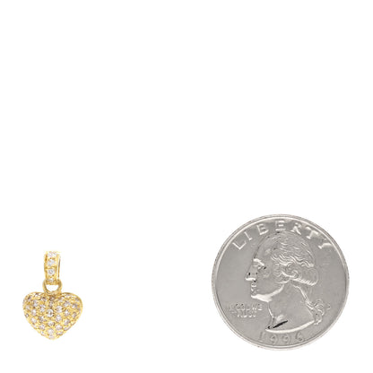Roberto Coin 18K Yellow Gold Diamond Tiny Treasures Puffed Heart Pendant 2 of 3