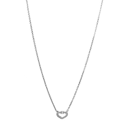 Cartier 18K White Gold Diamond Small Hearts and Symbols Pendant Necklace 1 of 7