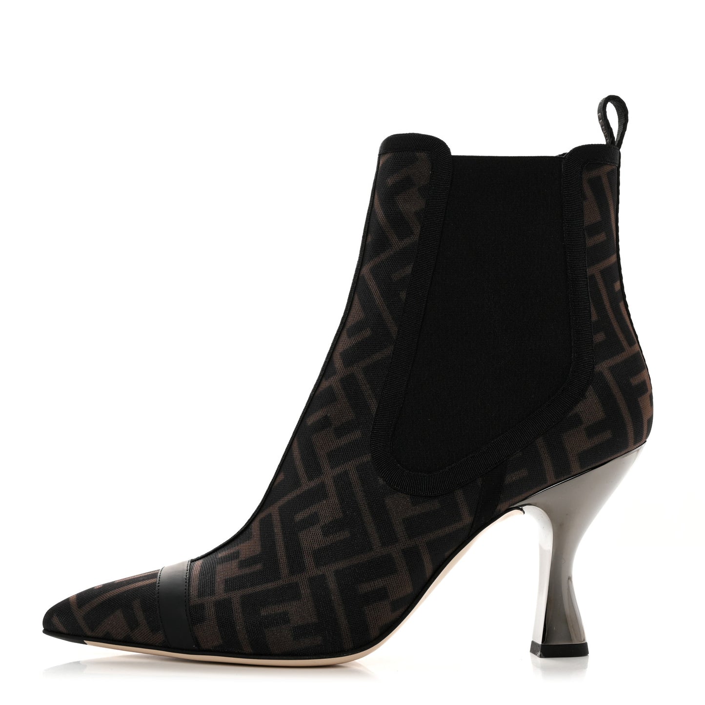 Mesh Tulle FF Colibri 85mm Ankle Booties 40 Tobacco Moro Black