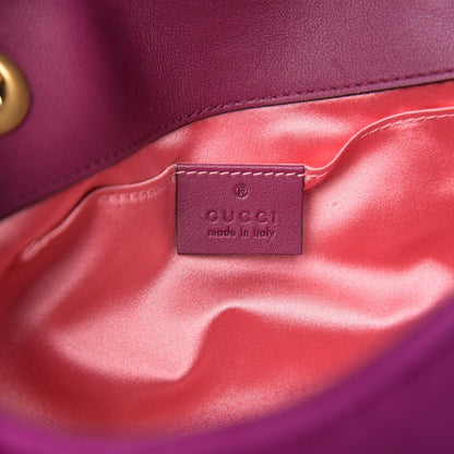 Gucci Velvet Matelasse Mini GG Marmont Shoulder Bag Fuchsia Violet Cyclamen 5 of 9