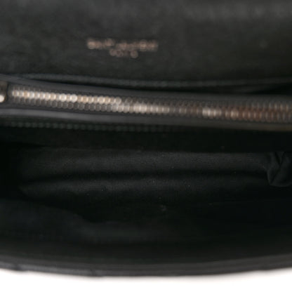 Saint Laurent Sheepskin Matelasse Chevron Monogram Medium College Bag Black 5 of 9