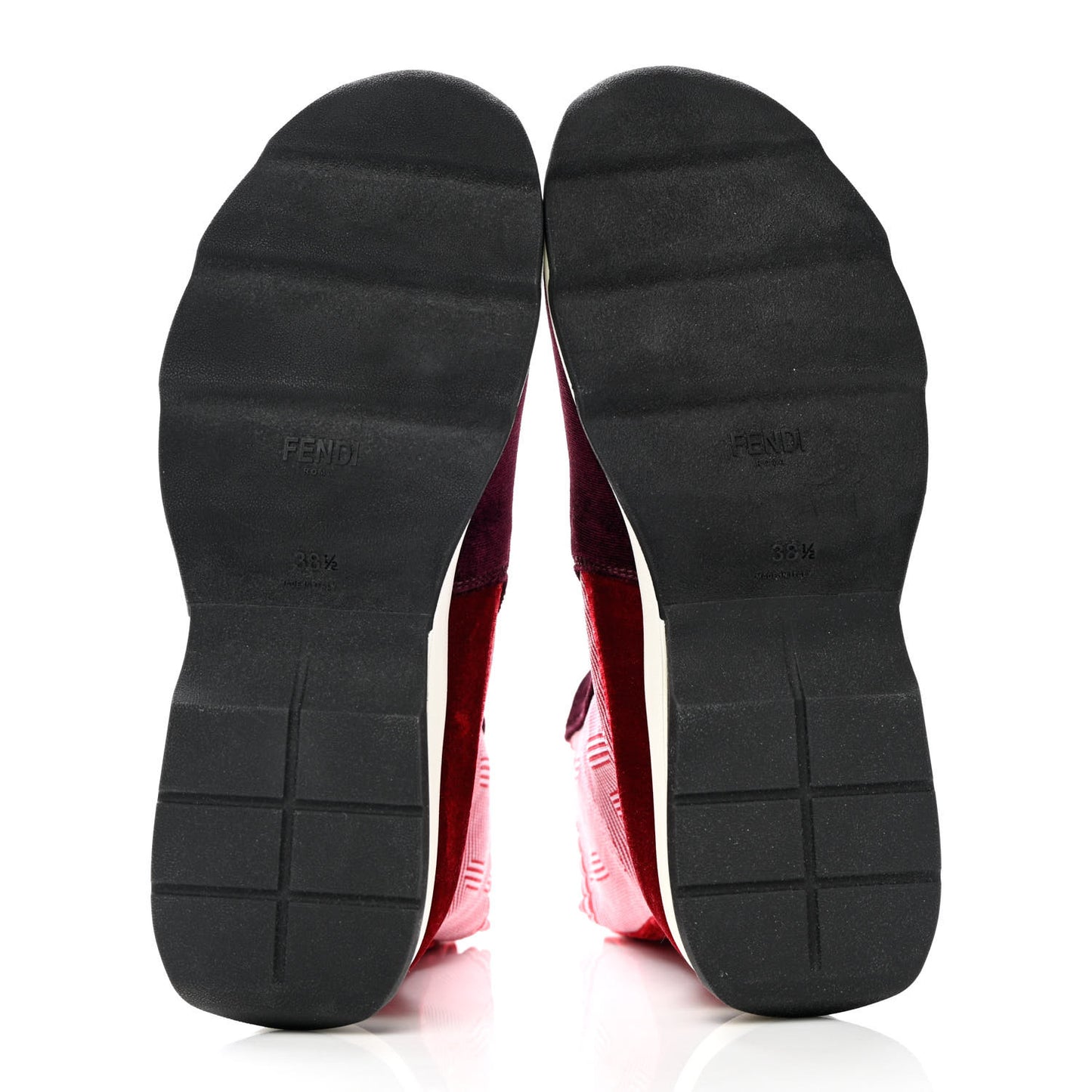 Velvet Stretch Logo High Top Sneakers 38.5 Red