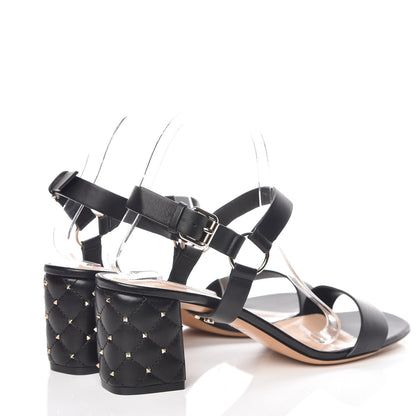 Valentino Garavani Calfskin Nappa Rockstud Spike 60mm Ankle Strap Sandals 40 Black 4 of 12