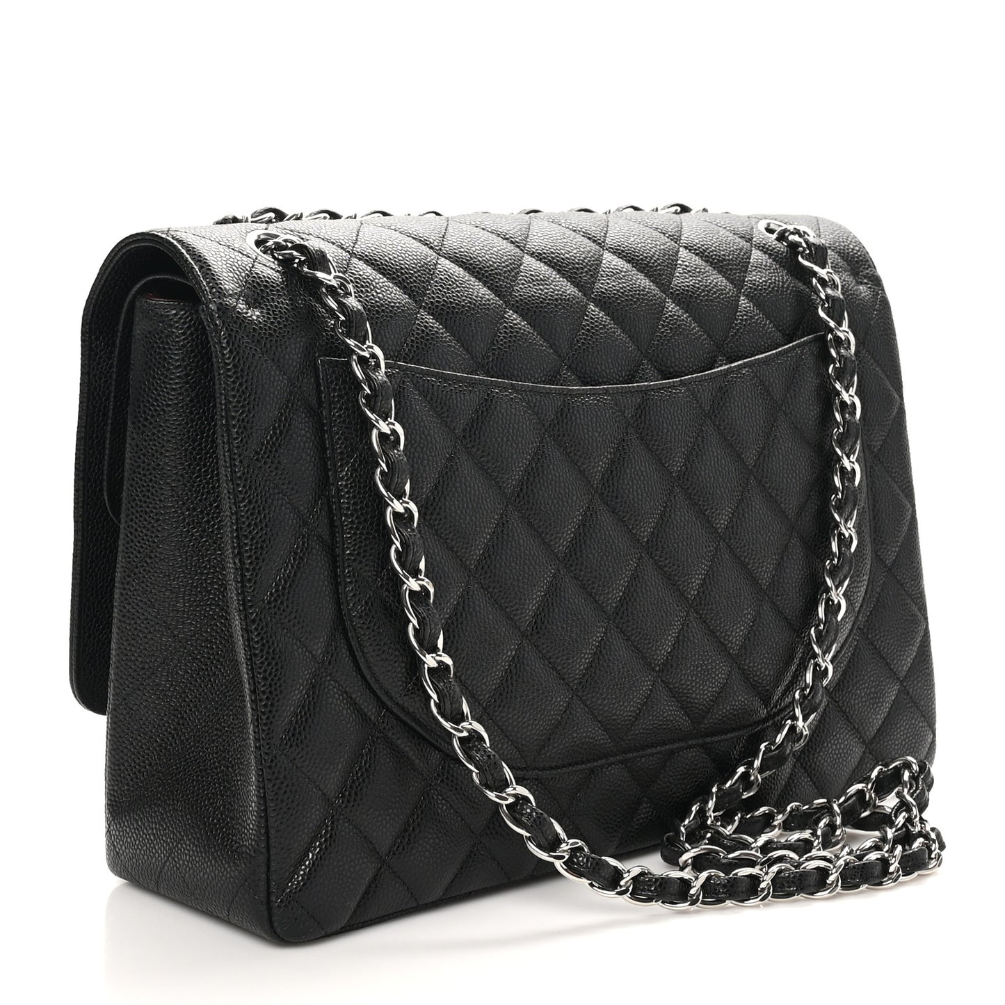 Caviar Quilted Maxi Double Flap Black