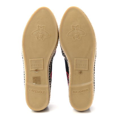 Gucci Terry Cloth GG Monogram Espadrilles 37 Blue Red 5 of 8