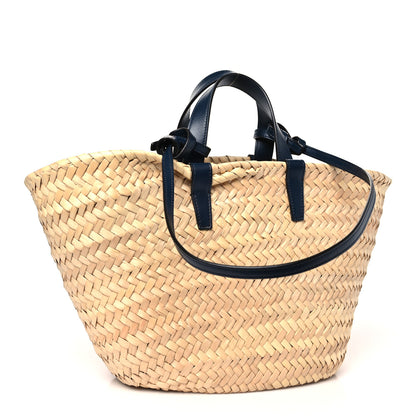 Celine Raffia Calfskin Triomphe Teen Panier Navy Blue 3 of 9