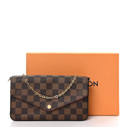 Louis Vuitton Damier Ebene Pochette Felicie Chain Wallet 11 of 11