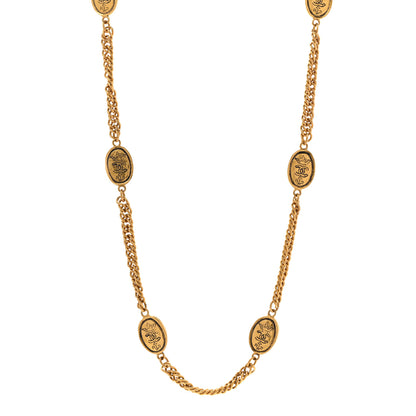 Chanel Metal CC Long Chain Station Necklace Gold 1 of 7