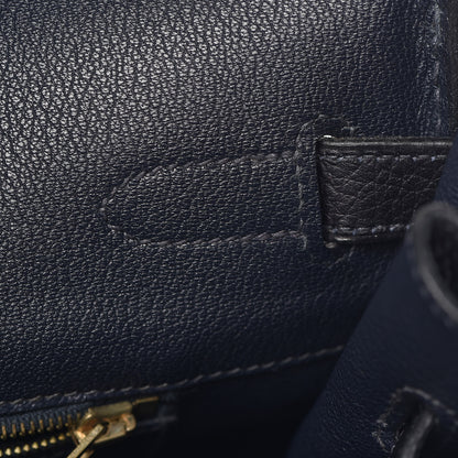 Hermes Taurillon Clemence Birkin 35 Bleu Indigo 13 of 36