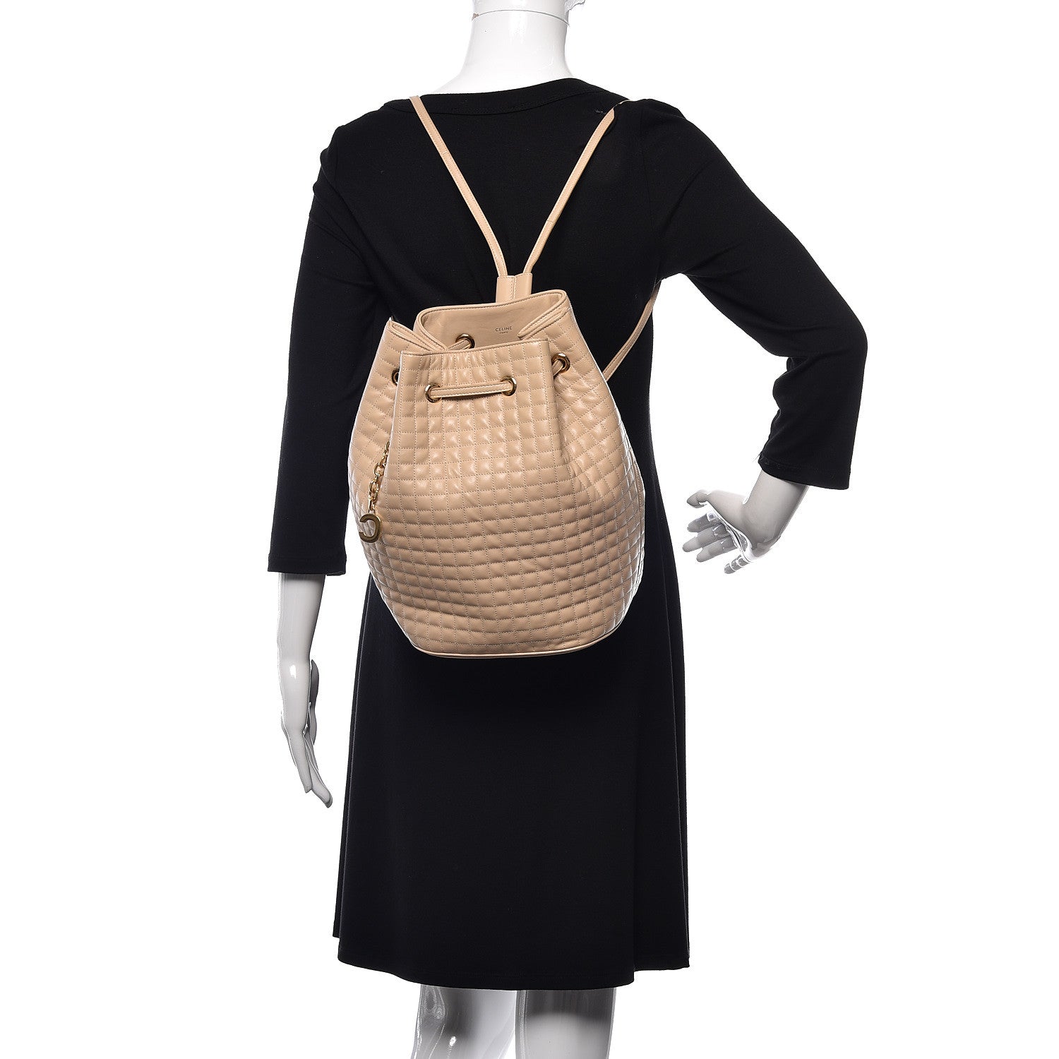 Celine Calfskin Quilted Small C Backpack Nude 2 of 10