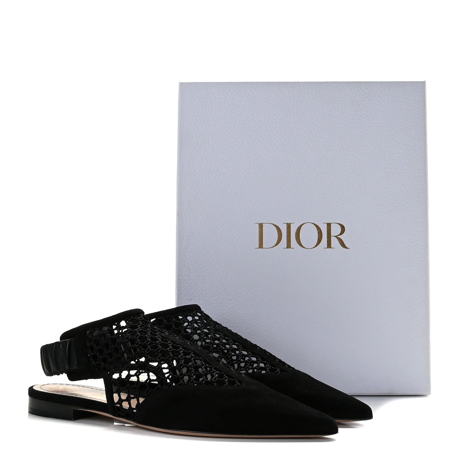 Christian Dior Suede Resille Dior-I Slingback Flats 38 Black 13 of 13