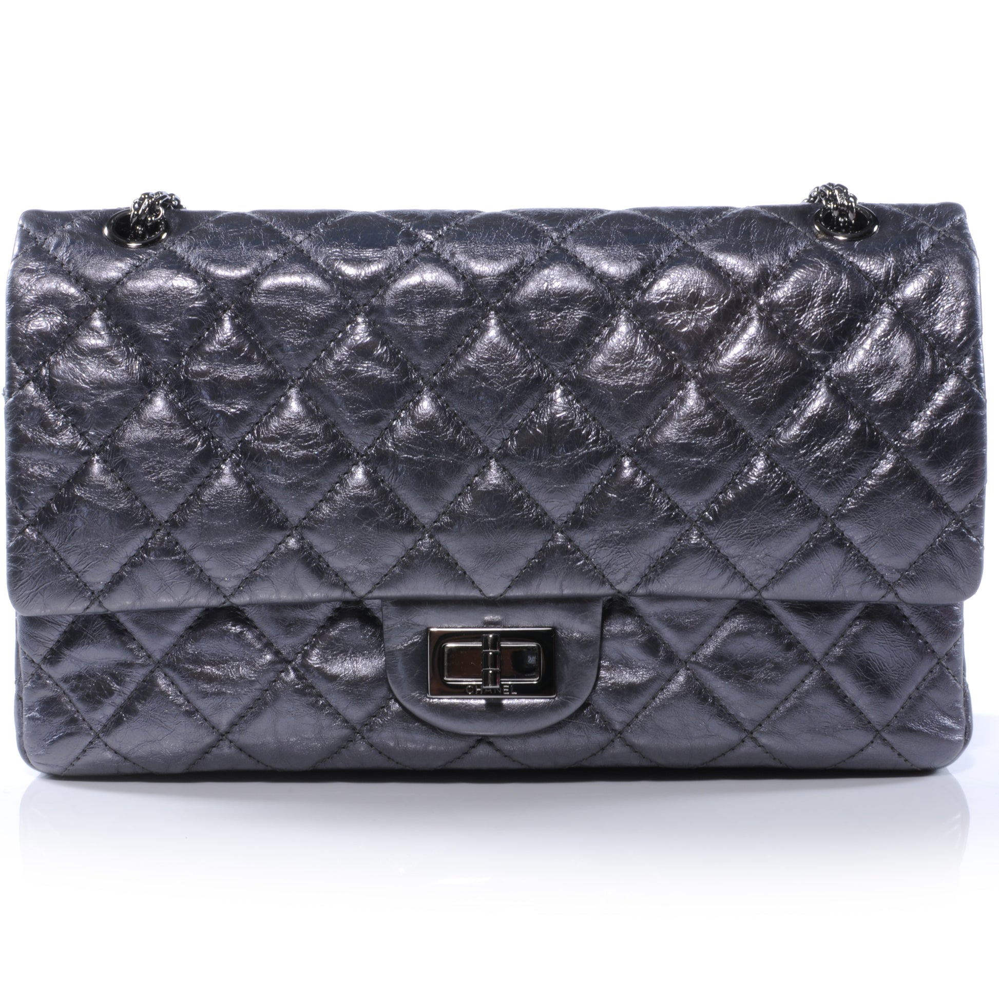 Chanel Calfskin 2.55 Reissue 227 Flap Dark Silver 1 of 7
