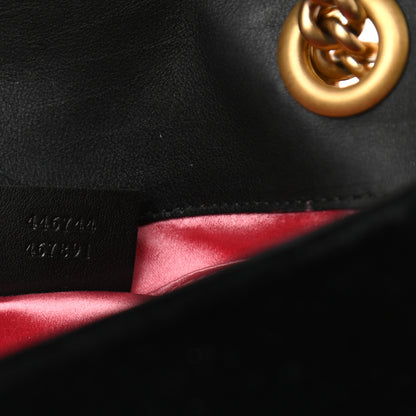 Gucci Velvet Matelasse Mini GG Marmont Shoulder Bag Black 7 of 9