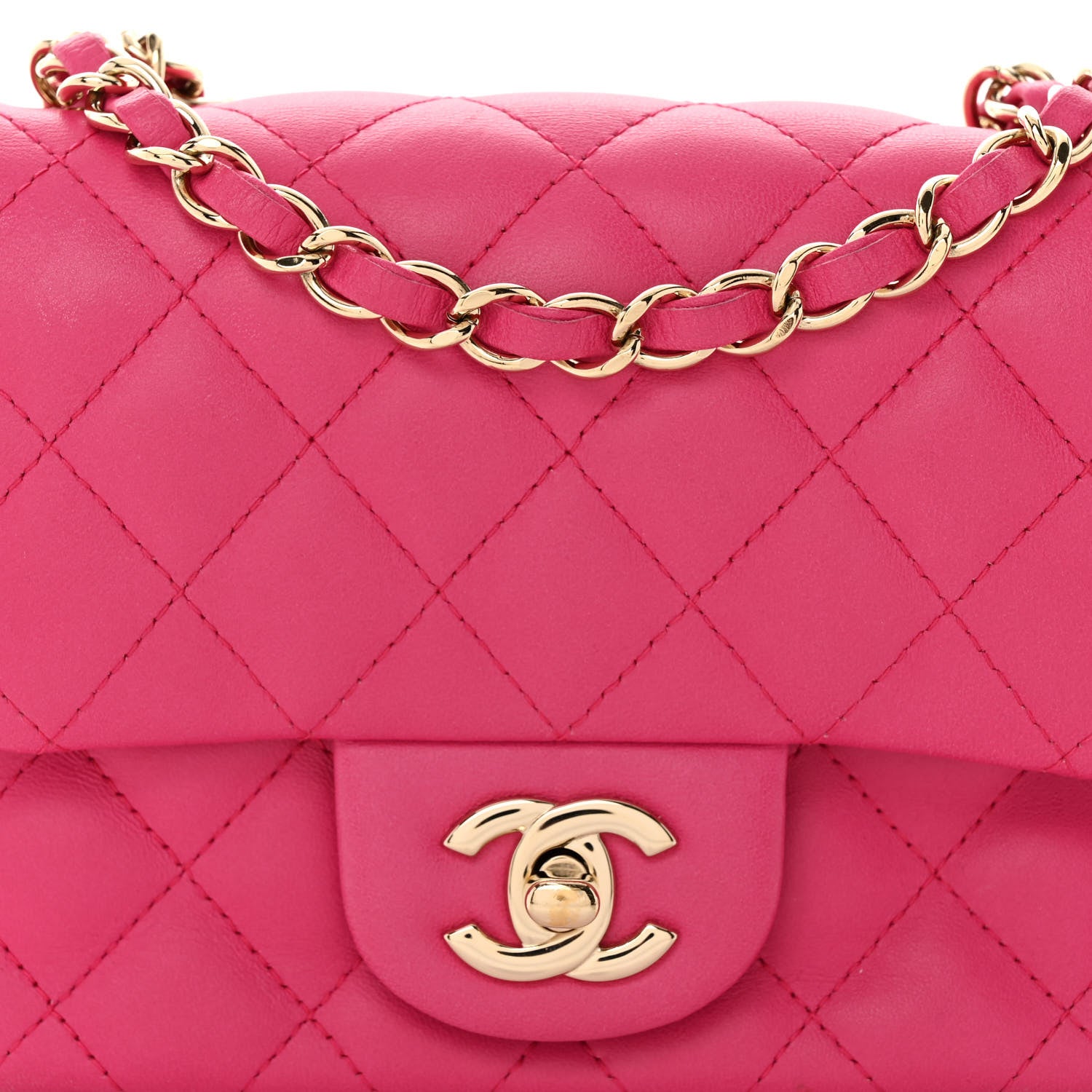 Chanel Lambskin Quilted Mini Square Flap Pink 8 of 11