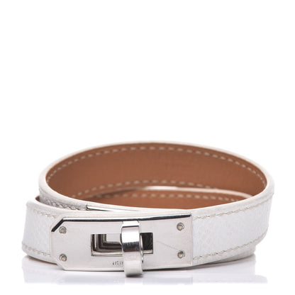 Hermes Epsom Kelly Double Tour Bracelet S White 1 of 6