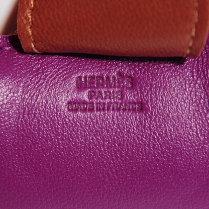 Hermes Milo Lambskin Grigri Rodeo Horse Bag Charm MM Anemone Bleu Izmir Fauve 8 of 8
